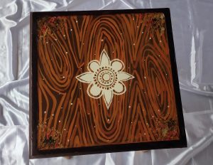 Rustic Floral Resin Coffee Table