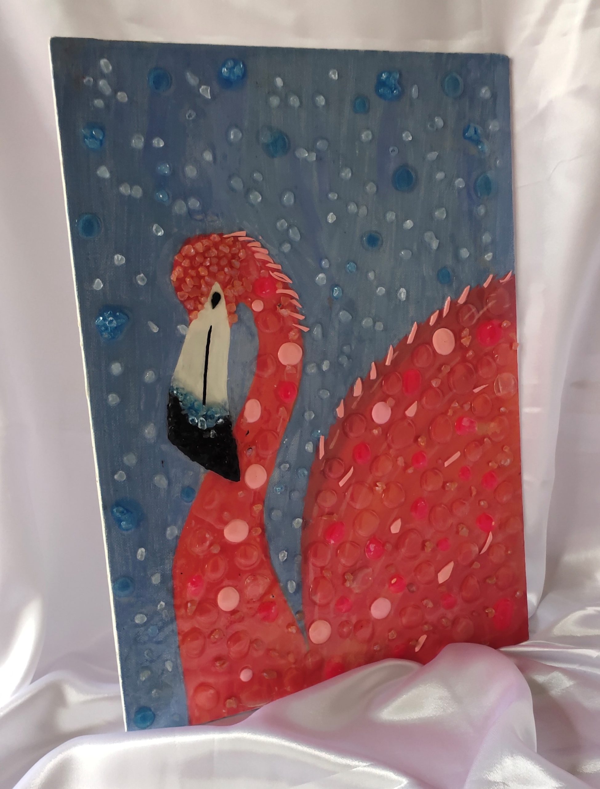 Pink Flamingo Mixed Media Canvas - Image 2