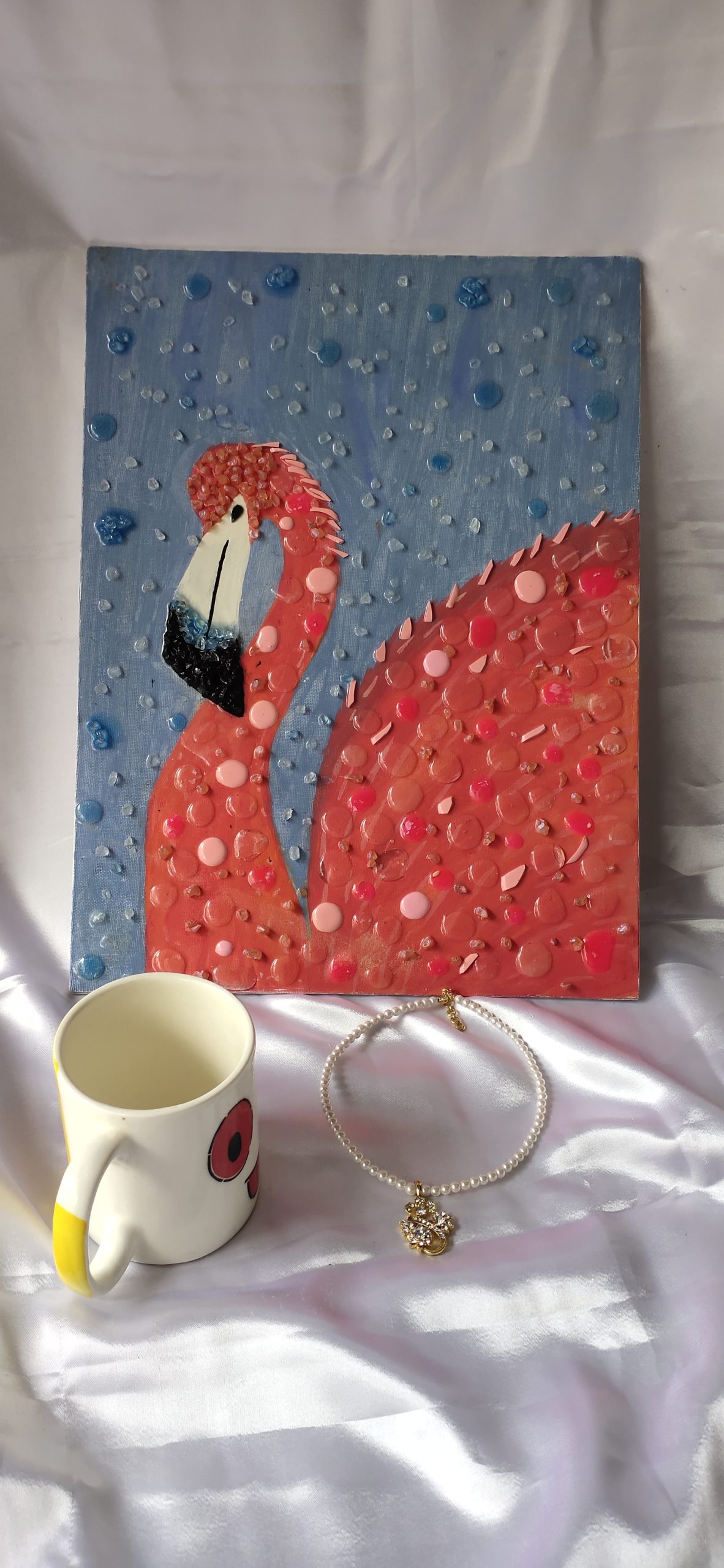 Pink Flamingo Mixed Media Canvas - Image 4