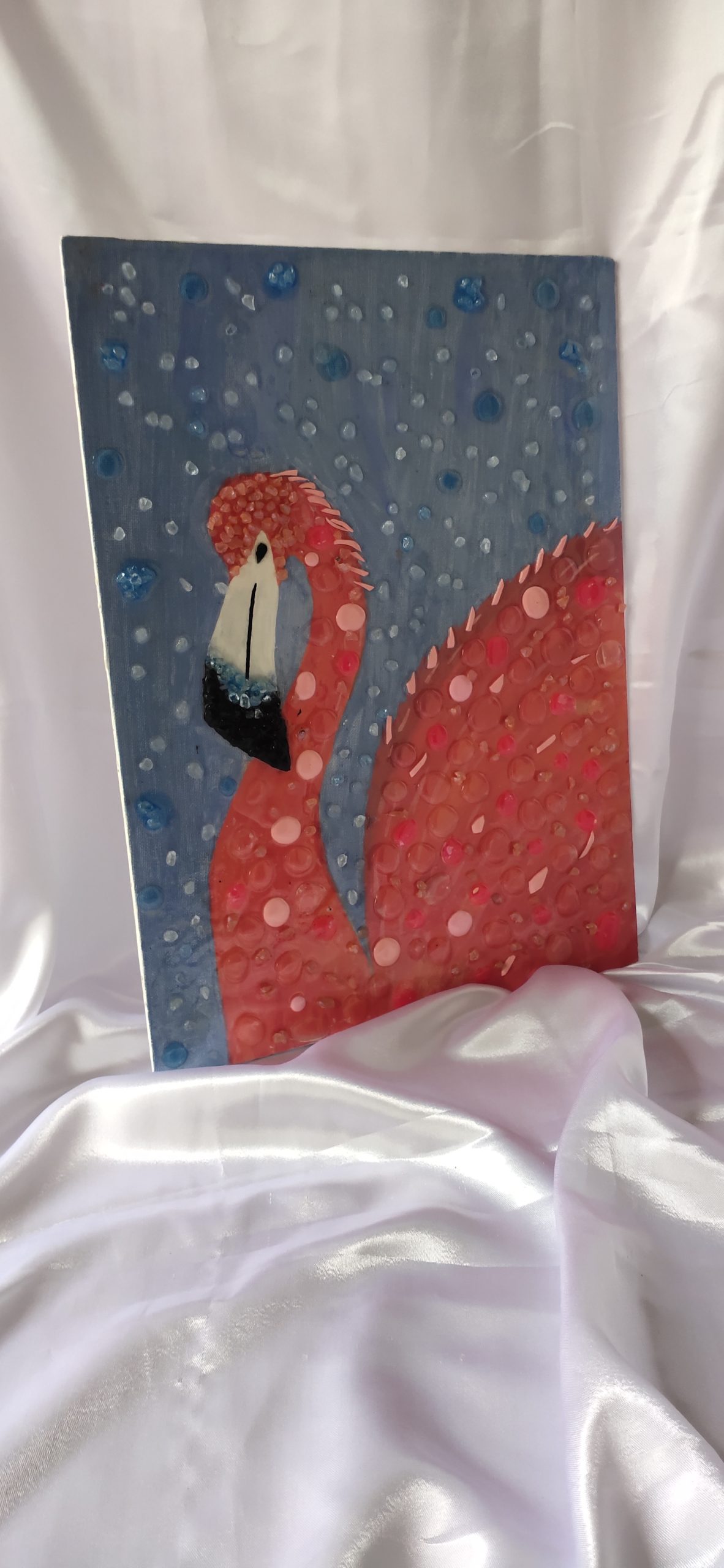 Pink Flamingo Mixed Media Canvas - Image 3